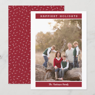 Custom Message    Red   Holiday Christmas photo Invitation