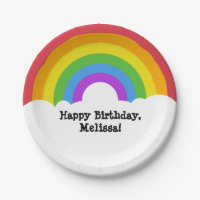 Custom Message Retro Rainbow and Clouds