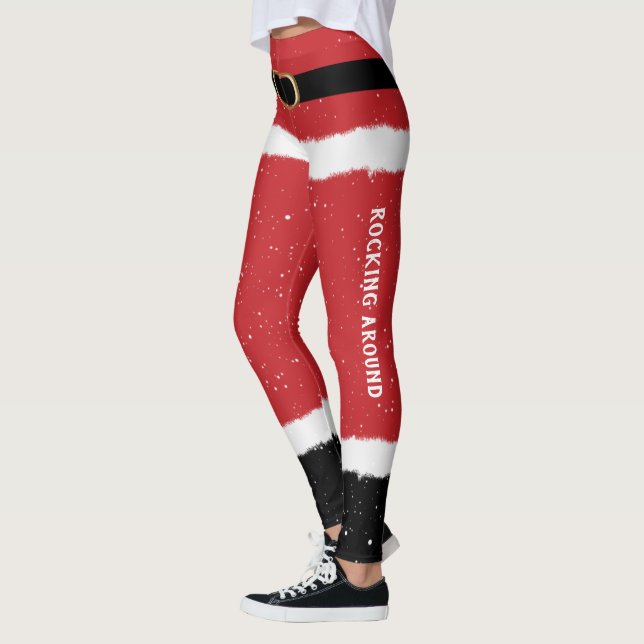 Custom Message Santa Costume Cute Fun Christmas Le Leggings (Left)