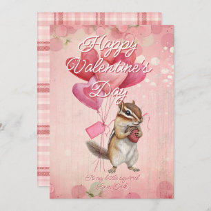 Custom Message Squirrel Animal Valentines Day Holiday Card