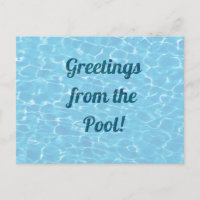 Custom Message Swimming Pool Postcard