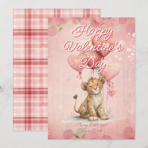 Custom Message Tiger Animal Valentines Day Holiday Card