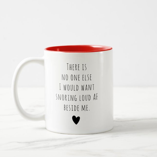 Custom Message Valentine Funny Humour Unique Two-Tone Coffee Mug (Left)