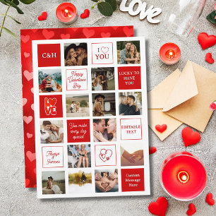 Custom Messages for Wife 14 Photo Valentine's Day Holiday Card