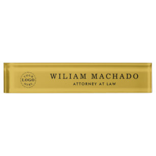 Custom Metallic Gold Name Plate for Lawyers