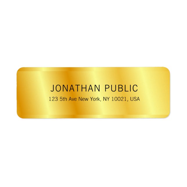 Custom Metallic Look Faux Gold Elegant Template (Front)