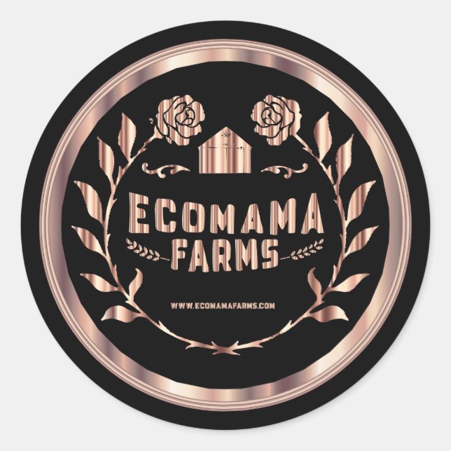 Custom - Metallic Rose Gold and Black -2 Classic Round Sticker (Front)