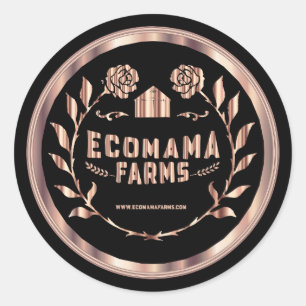 Custom - Metallic Rose Gold and Black -2 Classic Round Sticker