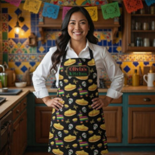 Custom Mexican Fiesta & Día de Muertos Apron