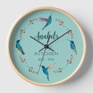 Custom Mexican Violetear Hummingbird Clock