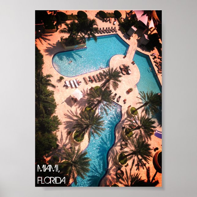 Custom Miami Beach Florida - Pool Relax GOOD VIBES Poster (Front)