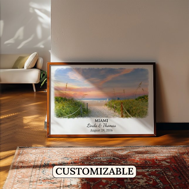 Custom Miami Wall Art, Florida Poster (Creator Uploaded)