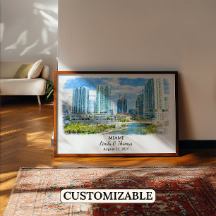 Custom Miami Wall Art, Florida Poster