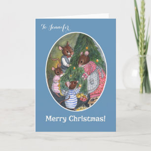 Custom Mice Christmas Tree Merry Christmas Holiday Card