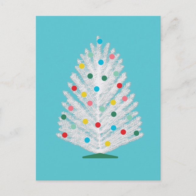 Custom Mid Century Tree Holiday Post Card (Front)