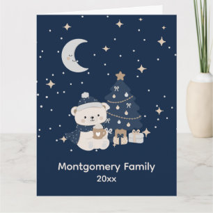Custom Midnight Christmas Navy, Silver & Gold Card