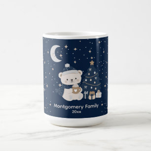 Custom Midnight Christmas   Navy, Silver & Gold  Coffee Mug