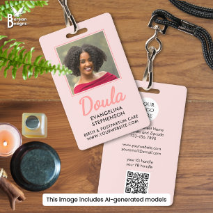 Custom Midwife Blush Pink Birth Postpartum DOULA Badge
