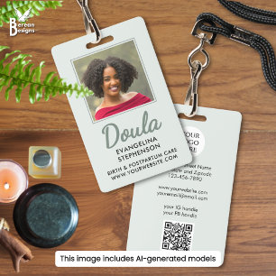 Custom Midwife Sage Green Birth Postpartum Doula Badge