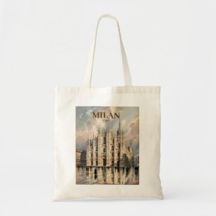 Custom Milan Duomo di Milano Vintage Watercolor Tote Bag