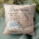 Custom Mimi Message Photo Modern Mother's Day Throw Pillow<br><div class="desc">Show your Mimi your love with this chic, modern photo pillow with your own custom message. With space for two photos, ability to personalize to any name you might be calling her (Nana, Gigi, Meemaw, Oma, Grandma etc) and your own names as sender - this letter on a pillow will...</div>