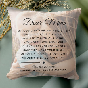 Custom Mimi Message Photo Modern Mother's Day Throw Pillow