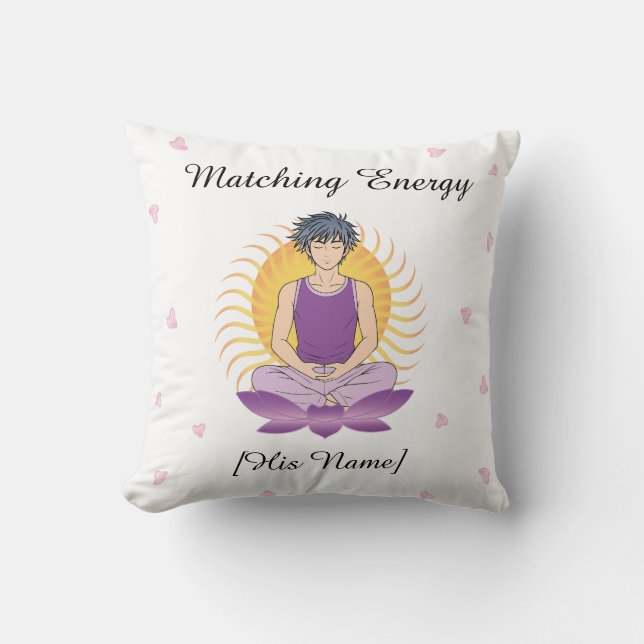 Custom Mindful Throw Pillow for Him | Name & Text (Front)