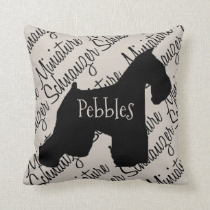 Custom Miniature Schnauzer Dog Silhouette Throw Pillow