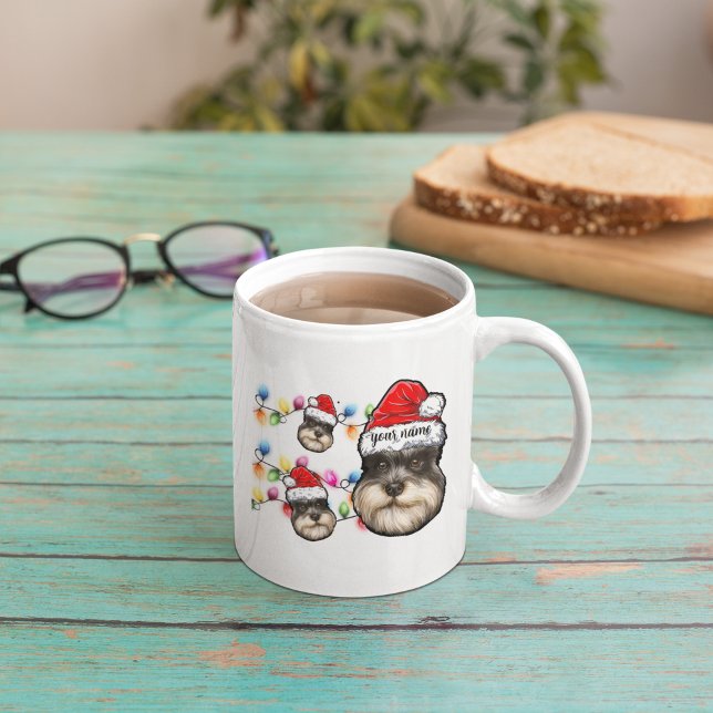 Custom Miniature Schnauzer Pet Dog Breed Christmas Coffee Mug (Creator Uploaded)