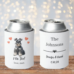 Custom Miniature Schnauzer Pet Wedding Can Cooler