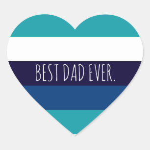Custom Minimal Best Dad Ever Fathers Day  Heart Sticker