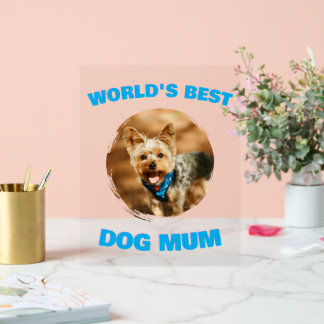 Custom Minimal Best Dog Cat Mom Mum Pet Cute Gift Acrylic Sign
