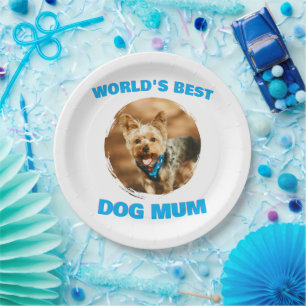Custom Minimal Best Dog Cat Mom Mum Pet Cute Gift Paper Plate