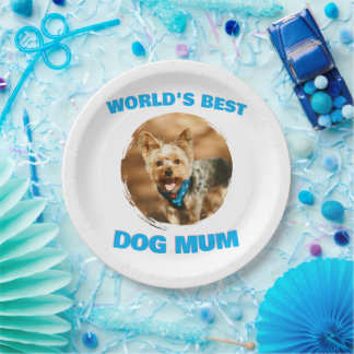 Custom Minimal Best Dog Cat Mom Mum Pet Cute Gift Paper Plate