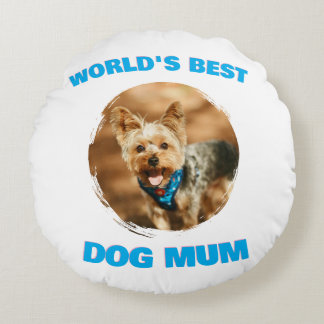 Custom Minimal Best Dog Cat Mom Mum Pet Cute Gift Round Pillow