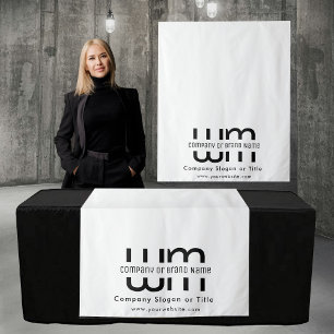 Custom Minimal Business Table Runner Banner White Tapestry
