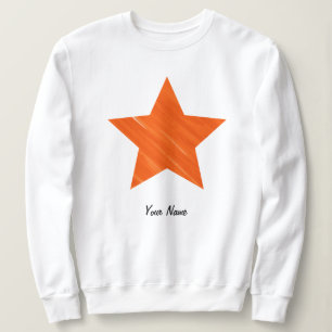 Custom Minimal Cool Aesthetic Orange Star   Sweatshirt