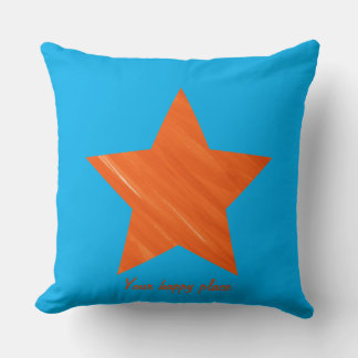 Custom Minimal Cool Aesthetic Orange Star   Throw Pillow