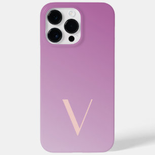 Custom Minimal Gradient Lily Pink Modern Monogram Case-Mate iPhone 14 Pro Max Case