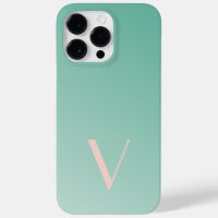 Custom Minimal Gradient Teal Modern Monogram
