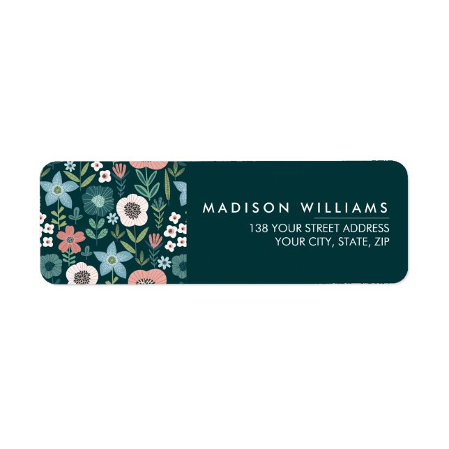 Custom Minimal Modern Flowers Label (Front)