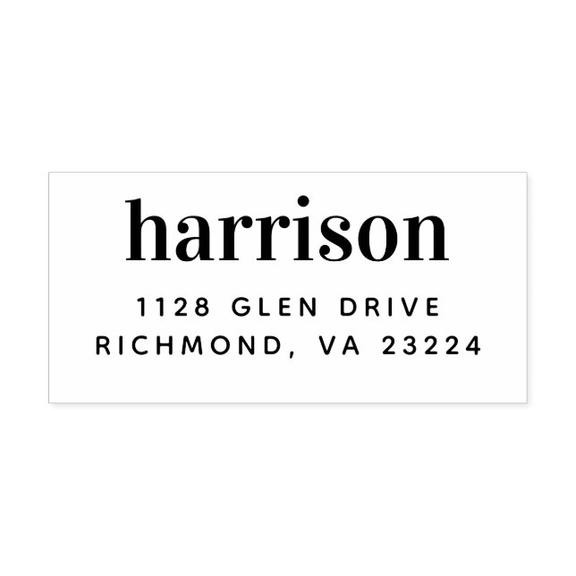 Custom Minimal Modern Return Address Rubber Stamp (Imprint)