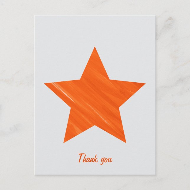 Custom Minimalis Geometric Modern Orange Star   Postcard (Front)