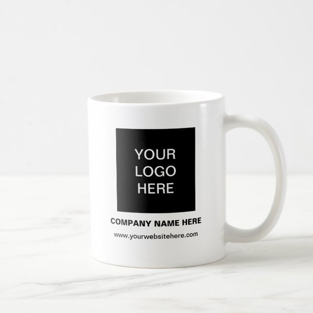 Custom Minimalist Add Company Logo Mug (Right)