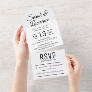 Custom Minimalist All in One Wedding Invitation