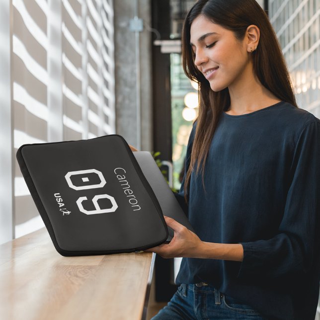 Custom Minimalist American Athlete Monochromatic  Laptop Sleeve (Creator Uploaded)