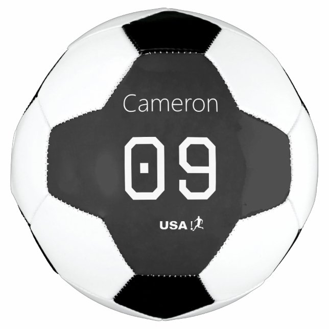 Custom Minimalist American Athlete Monochromatic  Soccer Ball (Front)