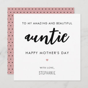 Custom Minimalist and Modern Aunt Mother's Day Card