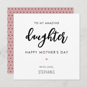 Custom Minimalist and Modern Daughter Mother's Day Card