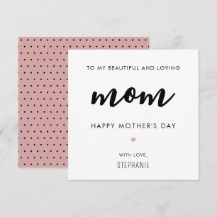 Custom Minimalist and Modern Mom Mother's Day Card